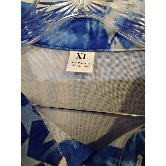 Patriotic Stars Four Button Shirt Size XLarge Short Sleeve Flag USA - Picture 4 of 9